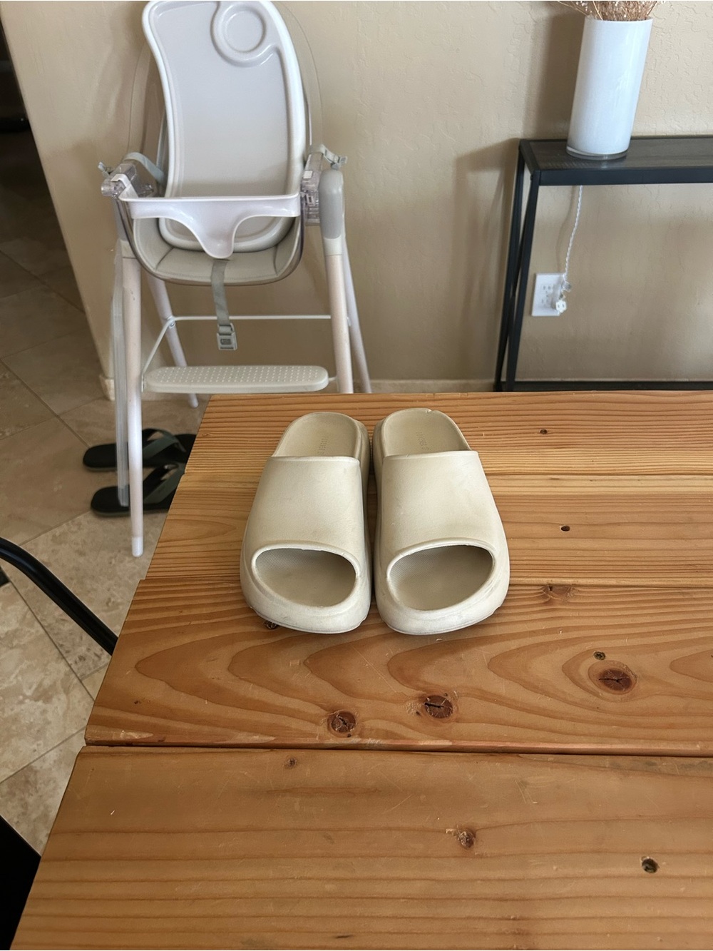 Cream Slide Sandals - Minimal Slip-On Slides